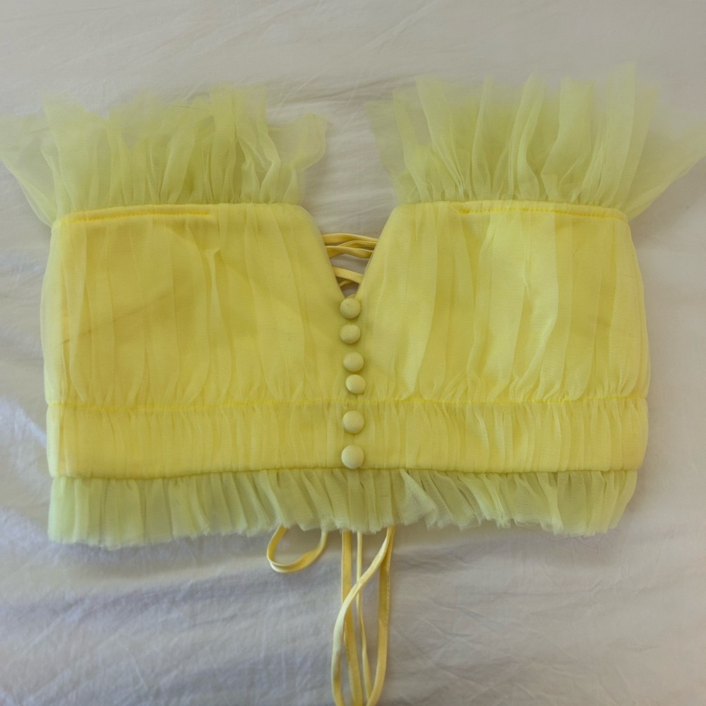 Yellow Corset strapless shirt